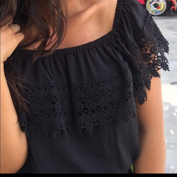 Lace + Viscose black dress - Picture 2 of 8